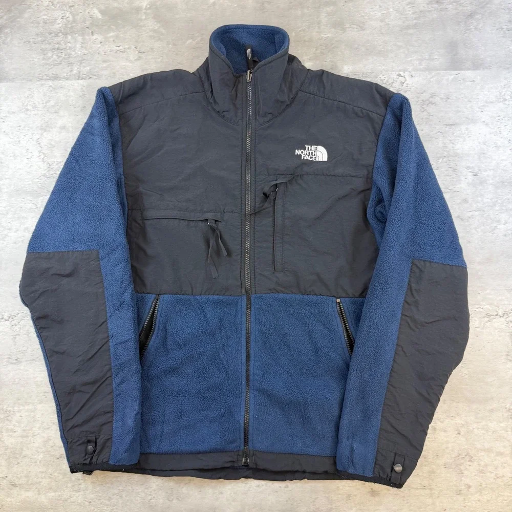 The North Face Denali Fleece Jacket Mens Small Blue Black Full Zip Pit Zips